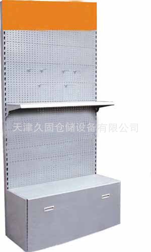 PVC發泡板落地展示架安迪板洞洞板掛鉤展示架電子產品食品落地架(圖1)